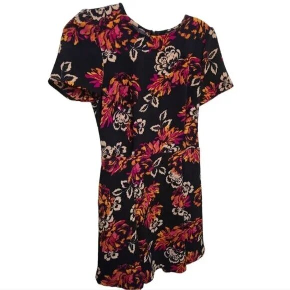 Womens Atmosphere Primark Bright Floral Black Summer Dress  Size 10 - Picture 1 of 5
